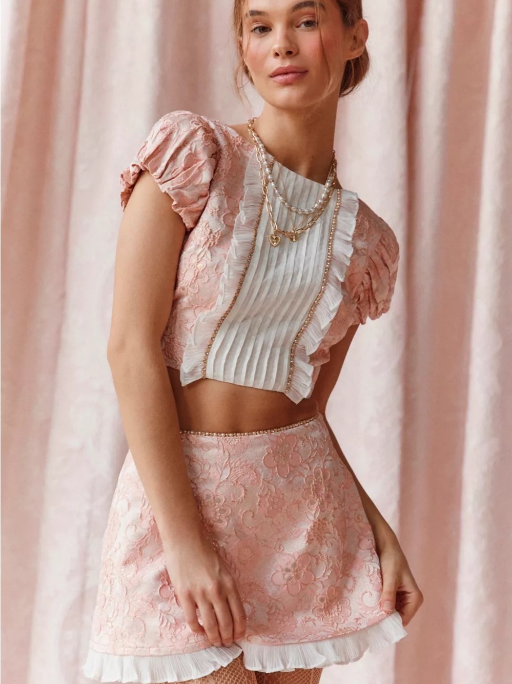 NWT Kimchi Blue Marla Jacquard Bridal Shower Bachelorette Matching Set